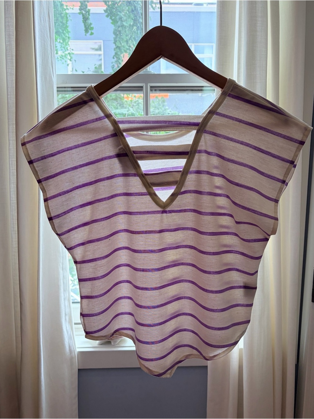 True Vintage 80s Avant Garde New Wave Punk V Hem Crop Top Size XS/S - Picture 4 of 11
